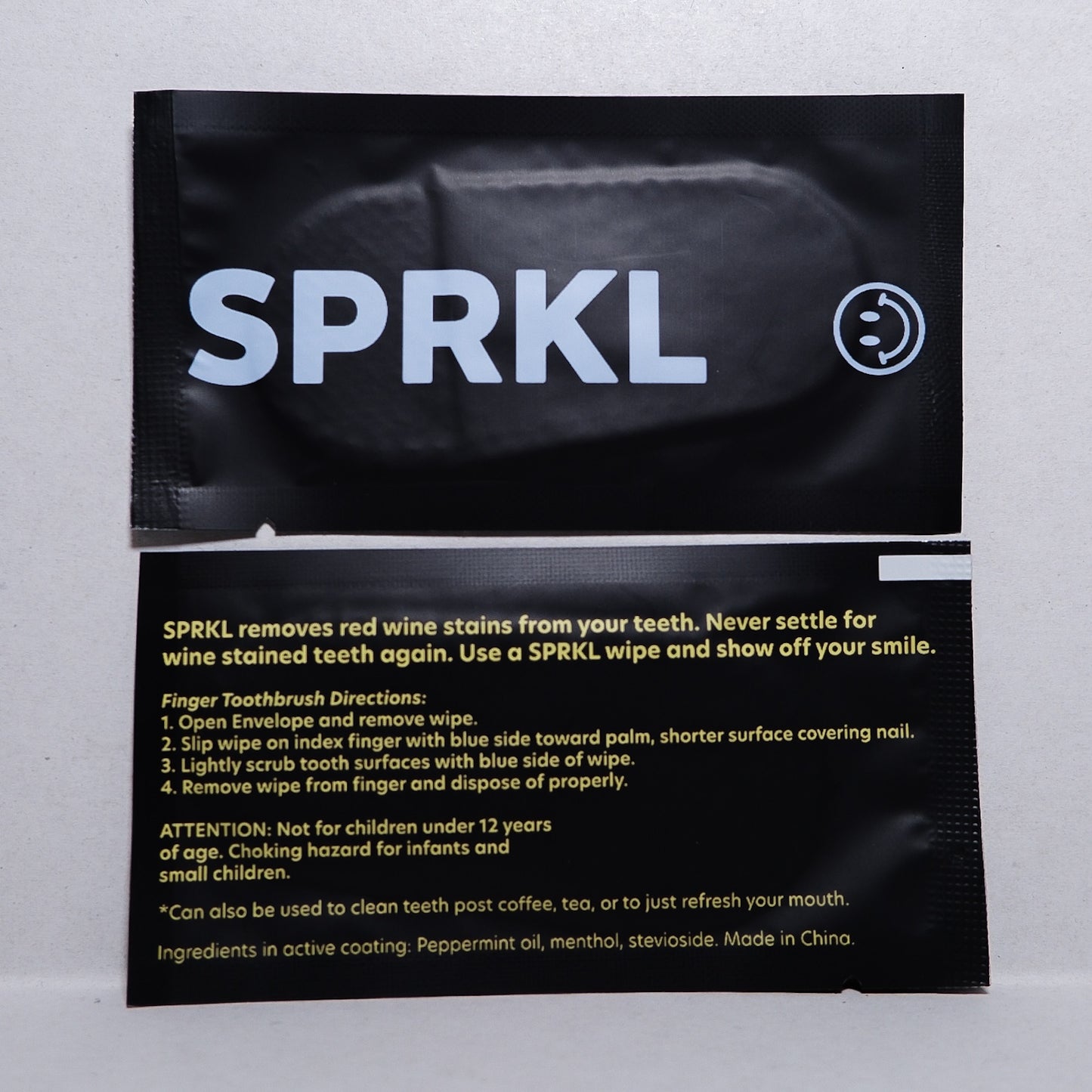 SPRKL Teeth Whitening Wipes for After Red Wine 10-Pack – Mint, Wine Stain Remover for Teeth