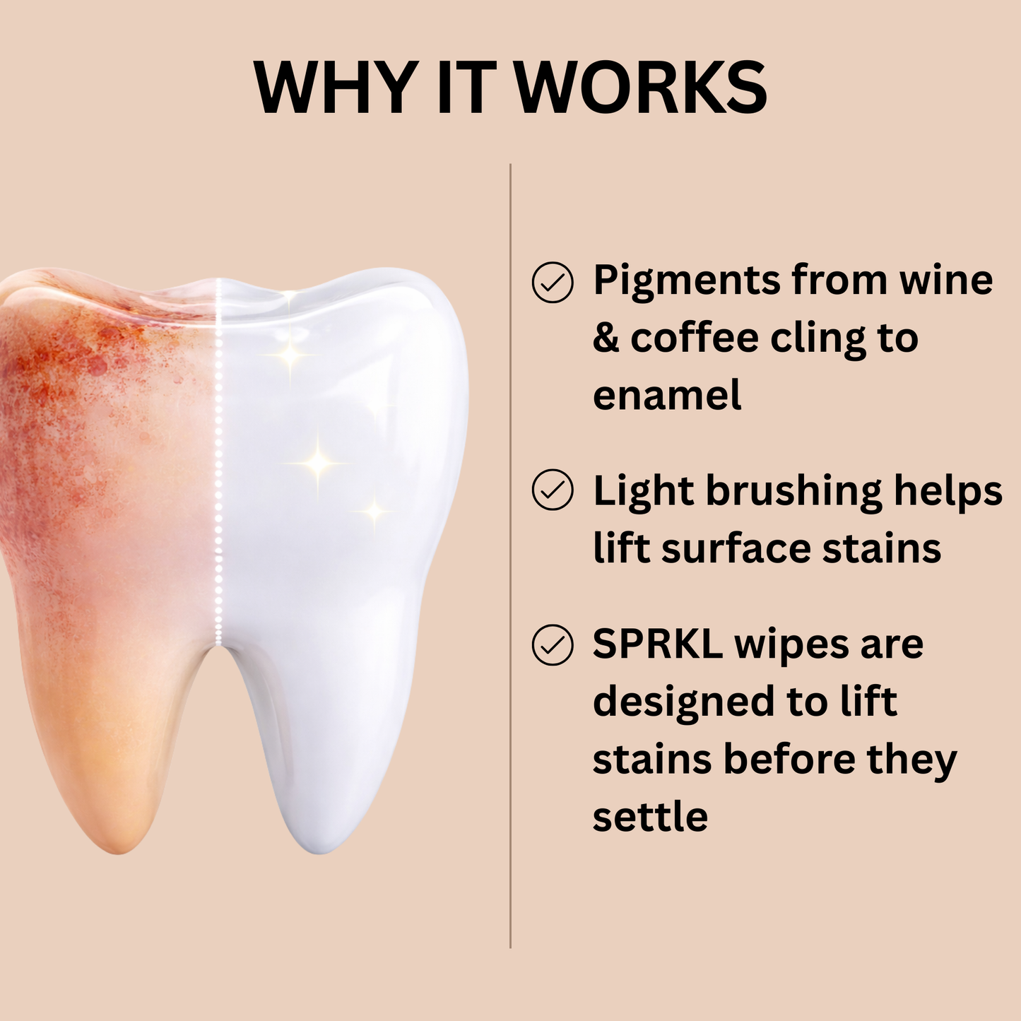 SPRKL Wine Wipes for Teeth, 20-Pack